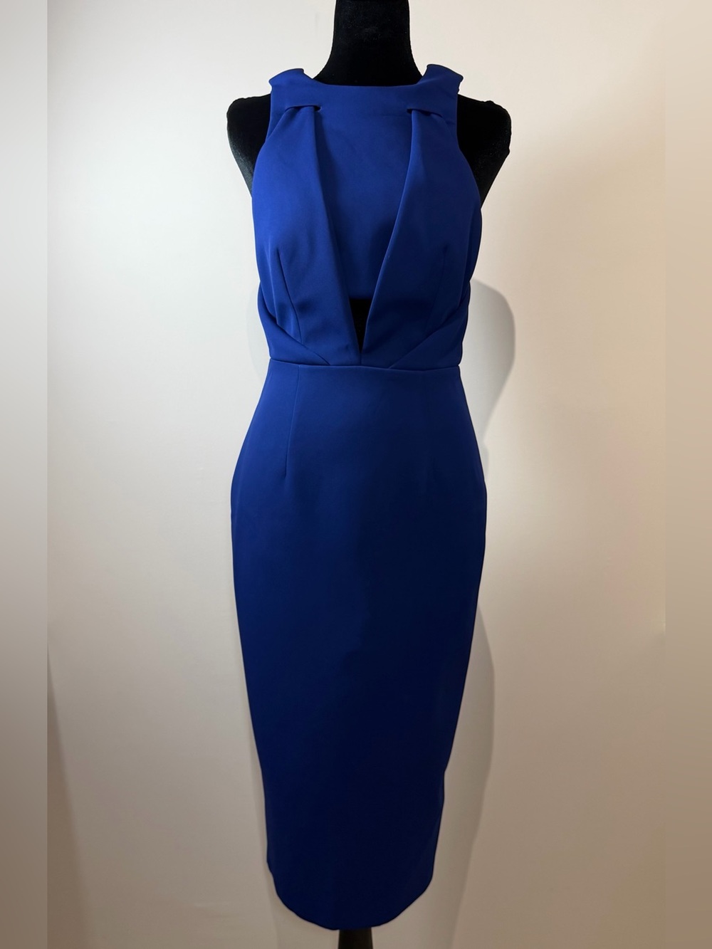 Topshop Cobalt Blue Open Back Midi Dress Size US 4